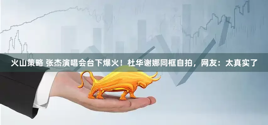 火山策略 张杰演唱会台下爆火!杜华谢娜同框自拍,网友:太真实了